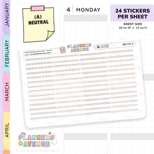 Stitched Scallop Quarter Box Planner Stickers