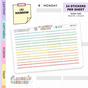Stitched Scallop Quarter Box Planner Stickers