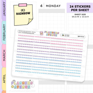 Stitched Scallop Quarter Box Planner Stickers