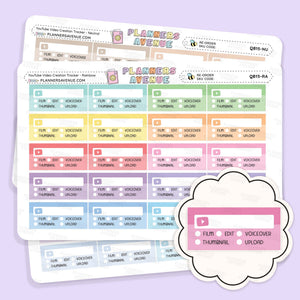 Video Creation Tracker Planner Stickers