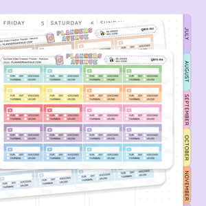 Video Creation Tracker Planner Stickers