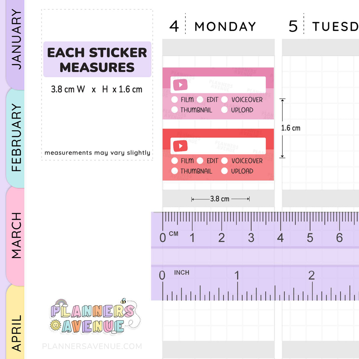 Video Creation Tracker Planner Stickers