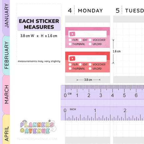 Video Creation Tracker Planner Stickers