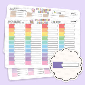 Quarter Box Flag Planner Stickers