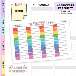 Quarter Box Flag Planner Stickers