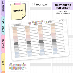 Quarter Box Flag Planner Stickers