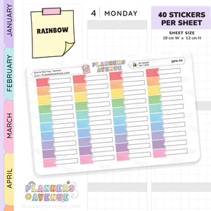 Quarter Box Flag Planner Stickers