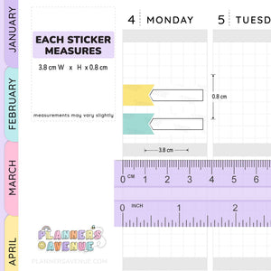 Quarter Box Flag Planner Stickers