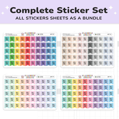 Bill Due Flag Planner Stickers