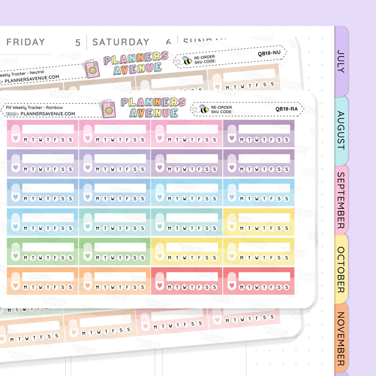 Pill Weekly Tracker Planner Stickers