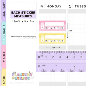 Pill Weekly Tracker Planner Stickers