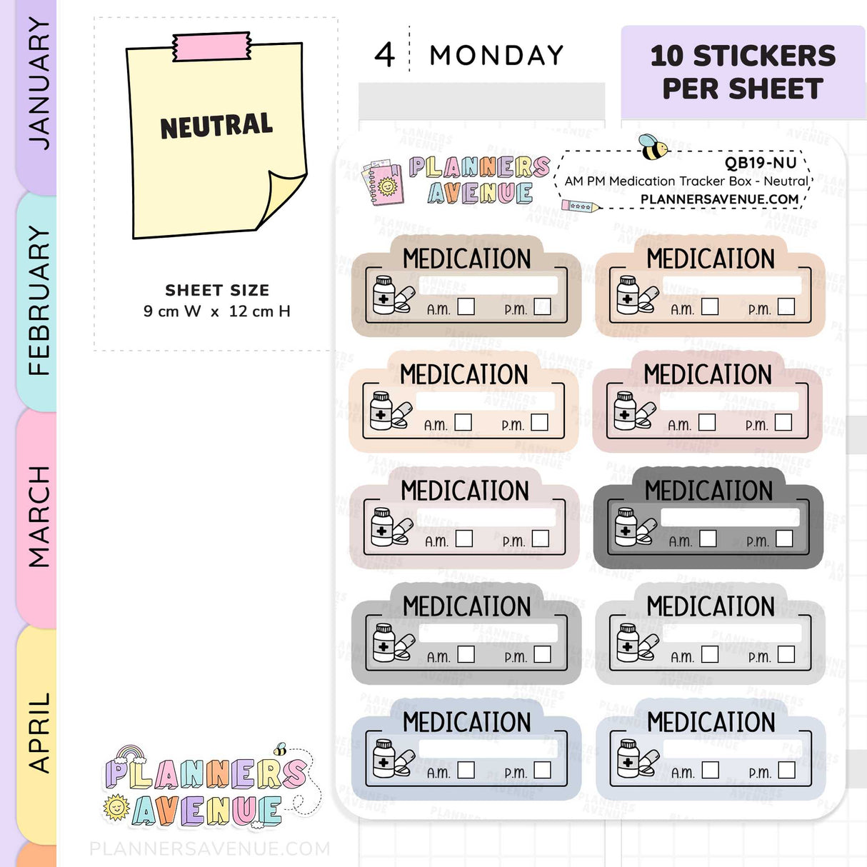 Daily Medication Tracker Planner Stickers