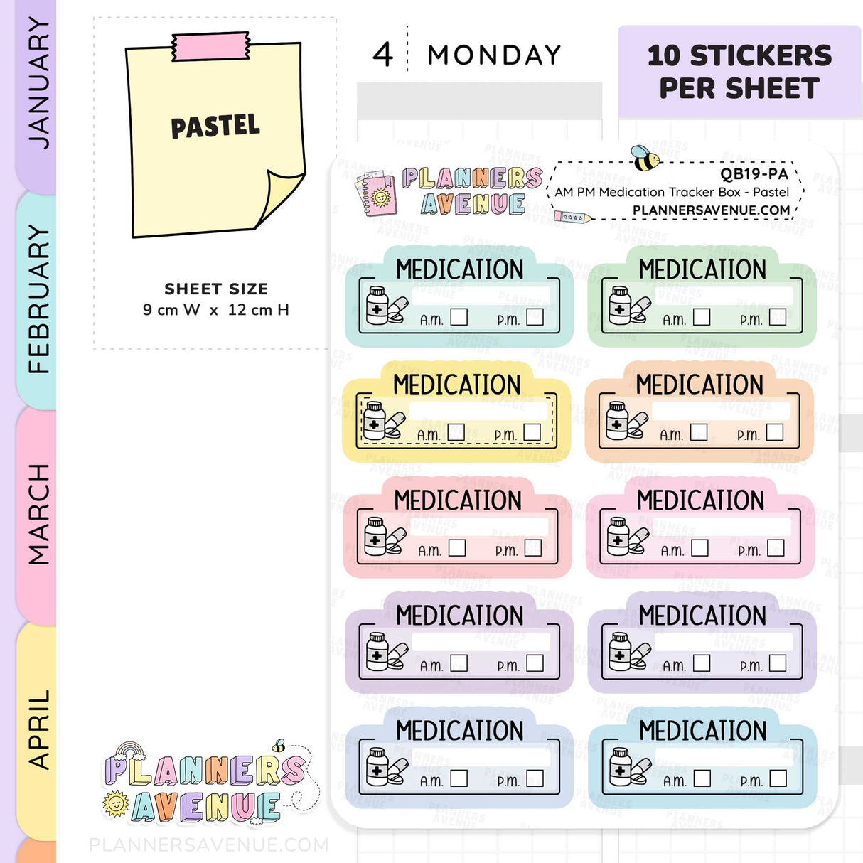 Daily Medication Tracker Planner Stickers