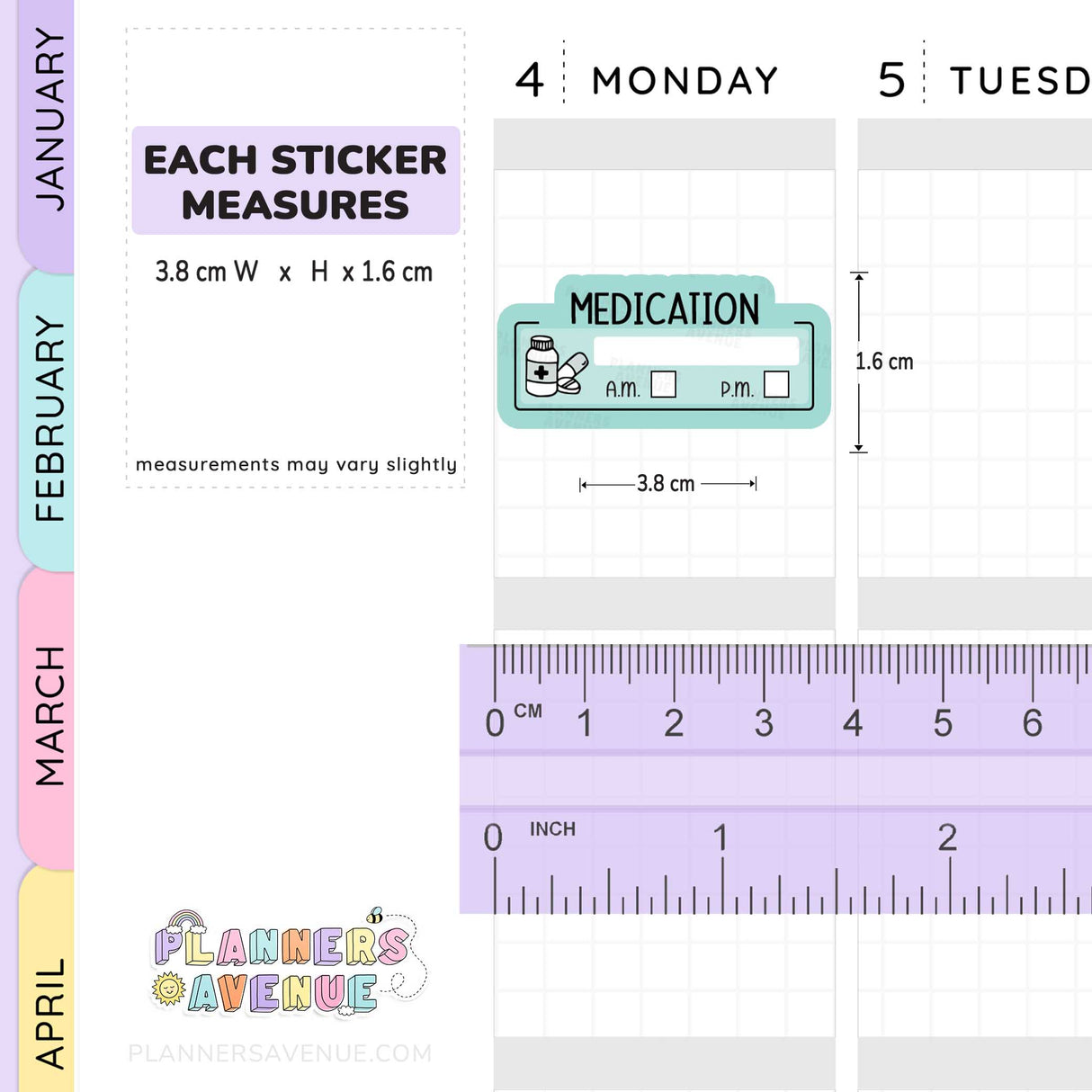 Daily Medication Tracker Planner Stickers