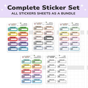 Homework Script Boxes Planner Stickers