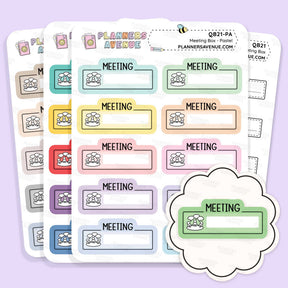 Meeting Script Boxes Planner Stickers