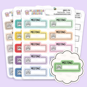 Meeting Script Boxes Planner Stickers