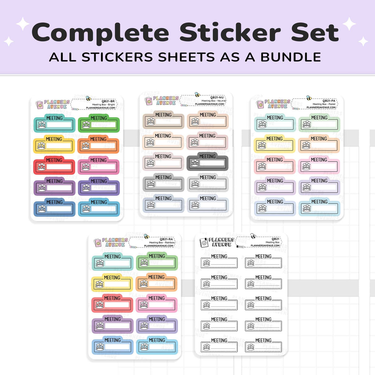 Meeting Script Boxes Planner Stickers