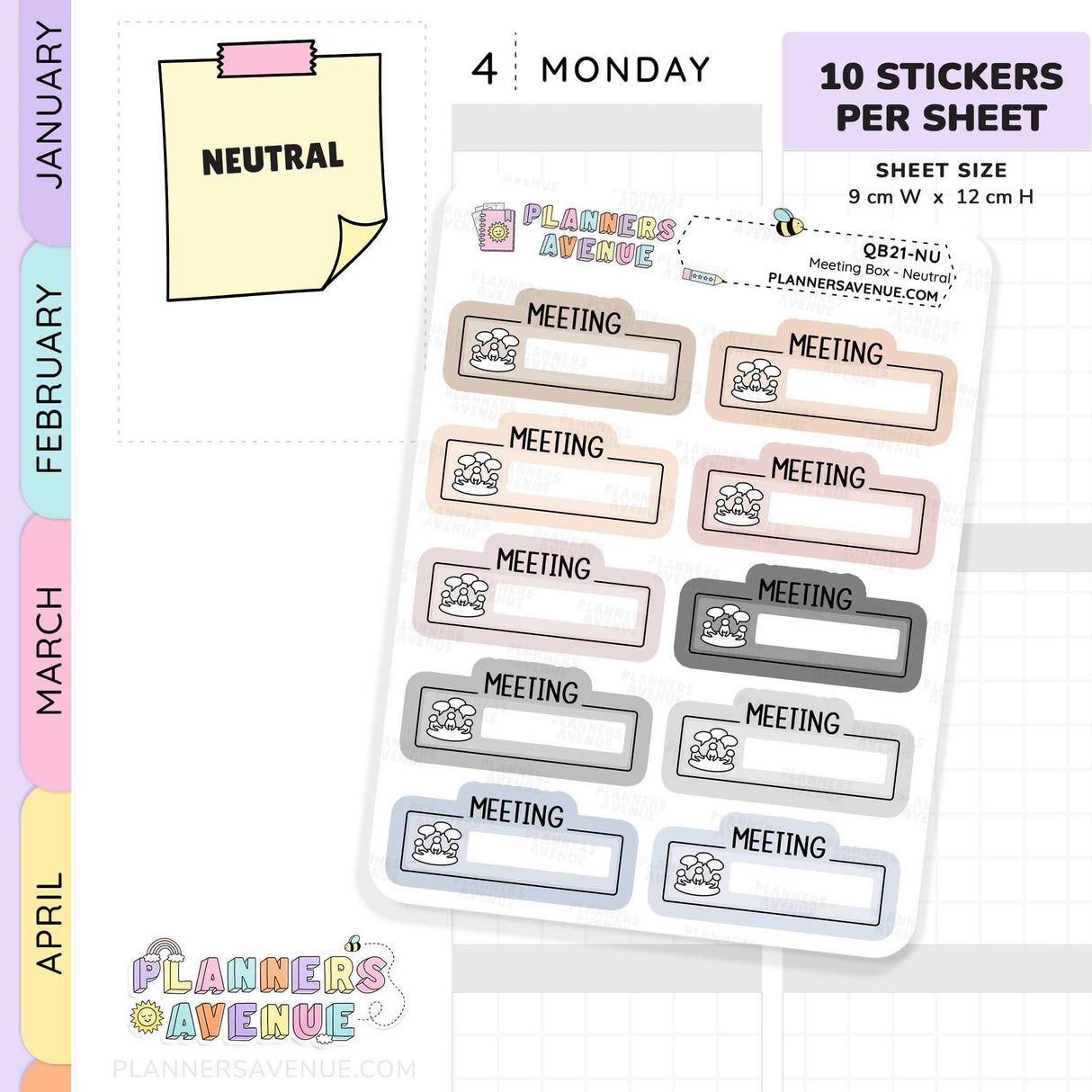 Meeting Script Boxes Planner Stickers
