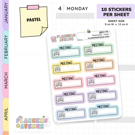 Meeting Script Boxes Planner Stickers
