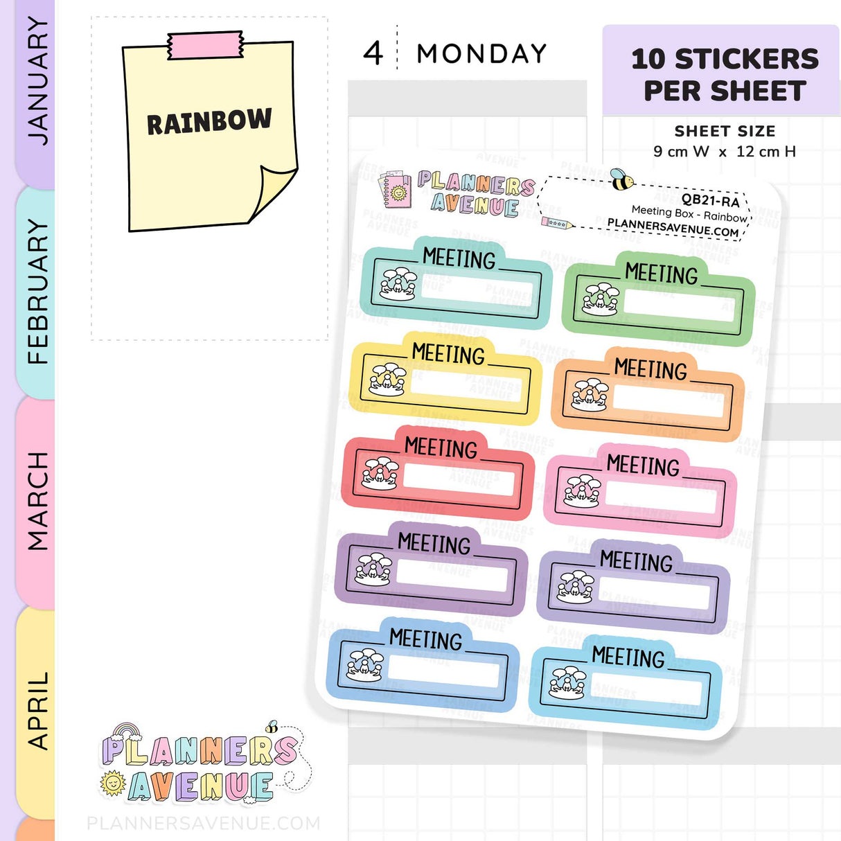 Meeting Script Boxes Planner Stickers