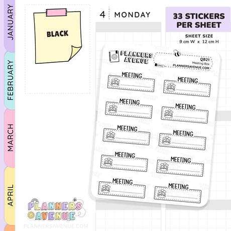 Meeting Script Boxes Planner Stickers