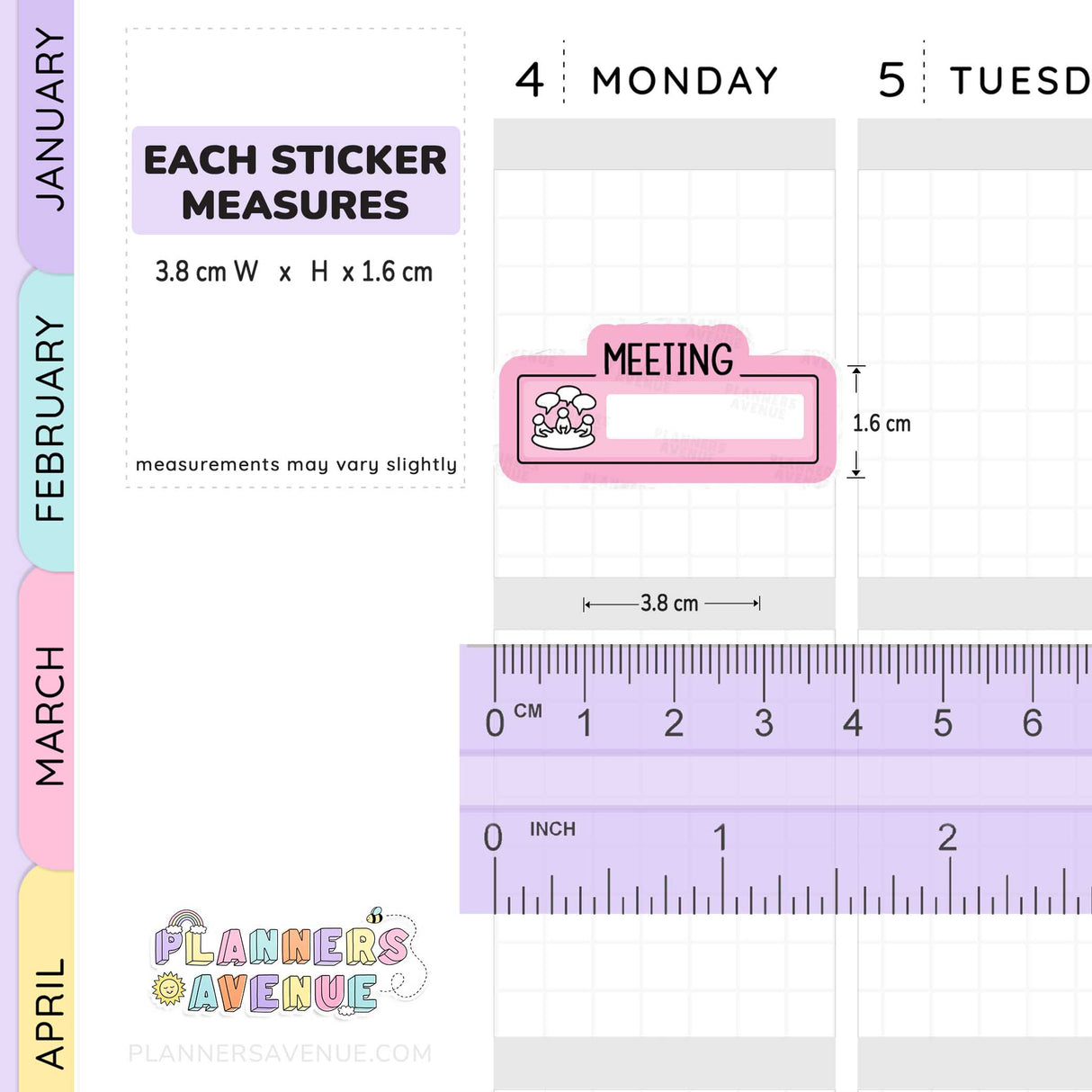 Meeting Script Boxes Planner Stickers