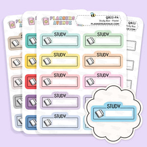 Study Script Boxes Planner Stickers
