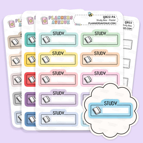 Study Script Boxes Planner Stickers