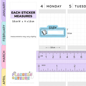Study Script Boxes Planner Stickers
