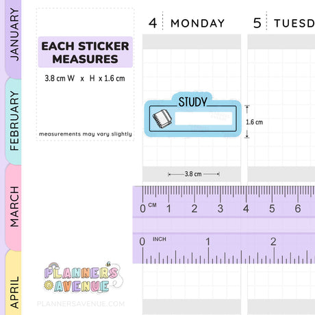 Study Script Boxes Planner Stickers