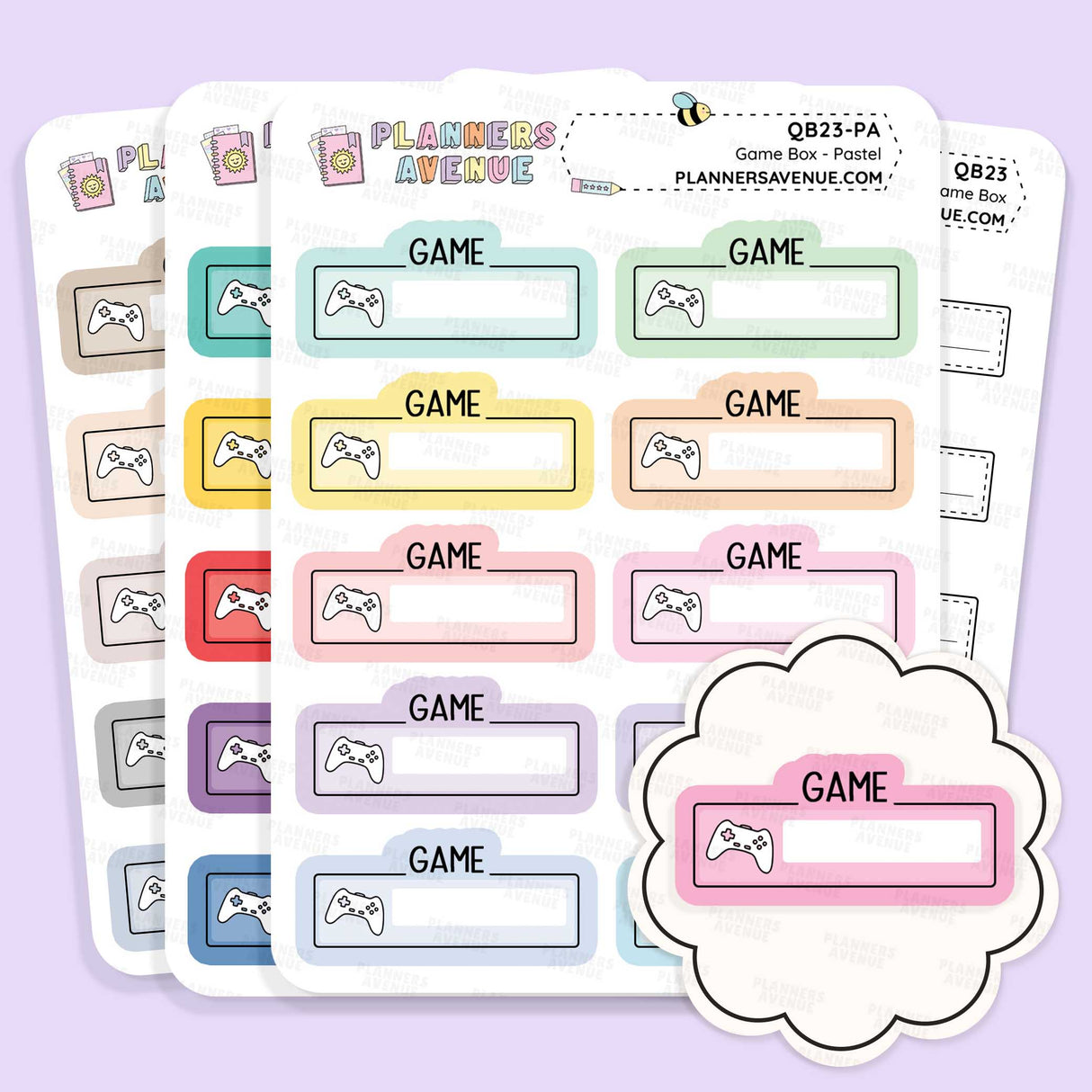 Game Script Boxes Planner Stickers