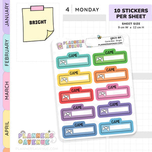 Game Script Boxes Planner Stickers