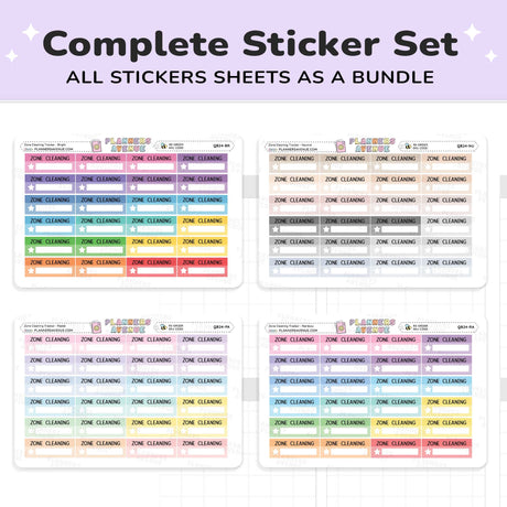 Zone Cleaning Box Planner Stickers