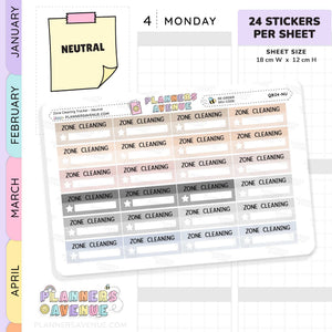 Zone Cleaning Box Planner Stickers