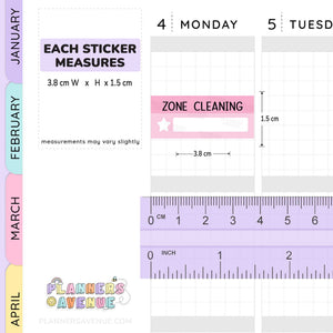 Zone Cleaning Box Planner Stickers