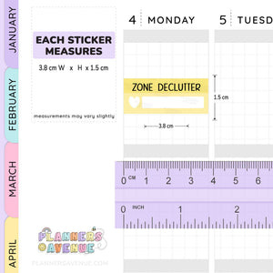 Zone Declutter Box Planner Stickers