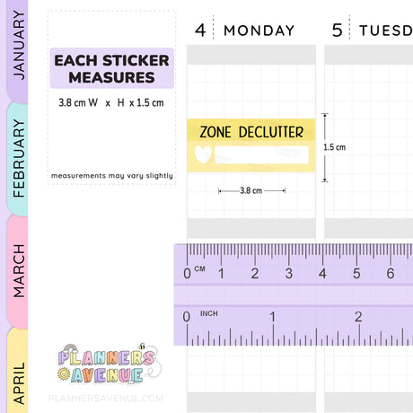 Zone Declutter Box Planner Stickers