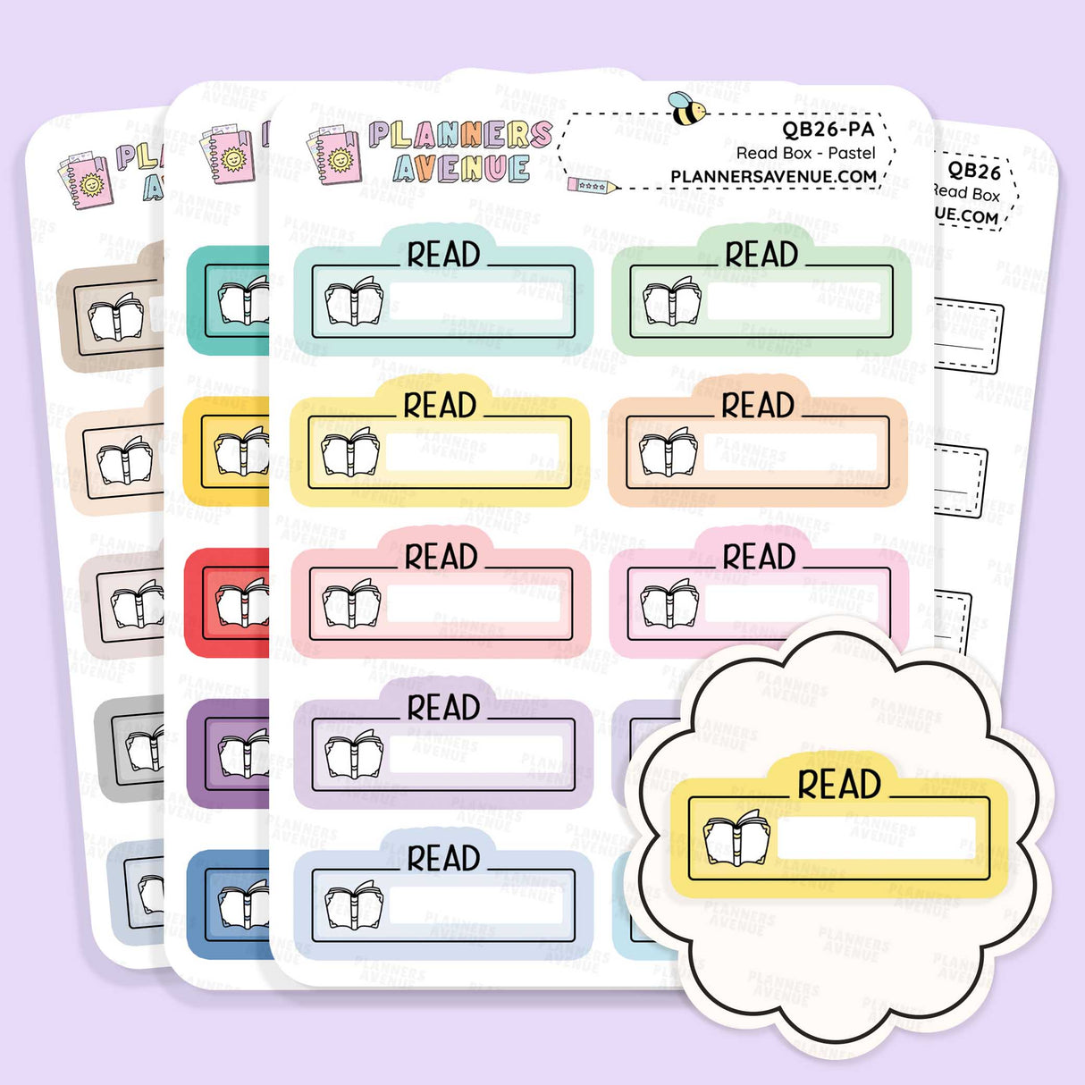 Read Script Box Planner Stickers