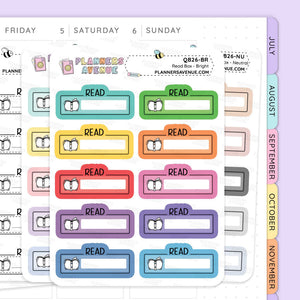 Read Script Box Planner Stickers