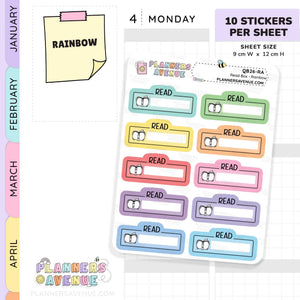 Read Script Box Planner Stickers