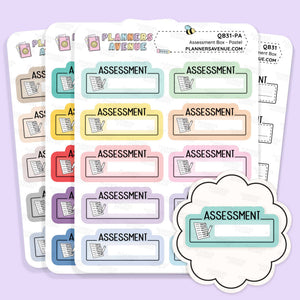 Assessment Script Box Planner Stickers