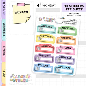 Assessment Script Box Planner Stickers