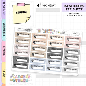 Currently Watching Quarter Box Stickers