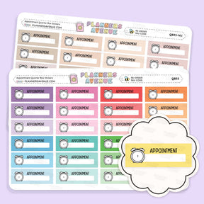 Appointment Quarter Box Stickers