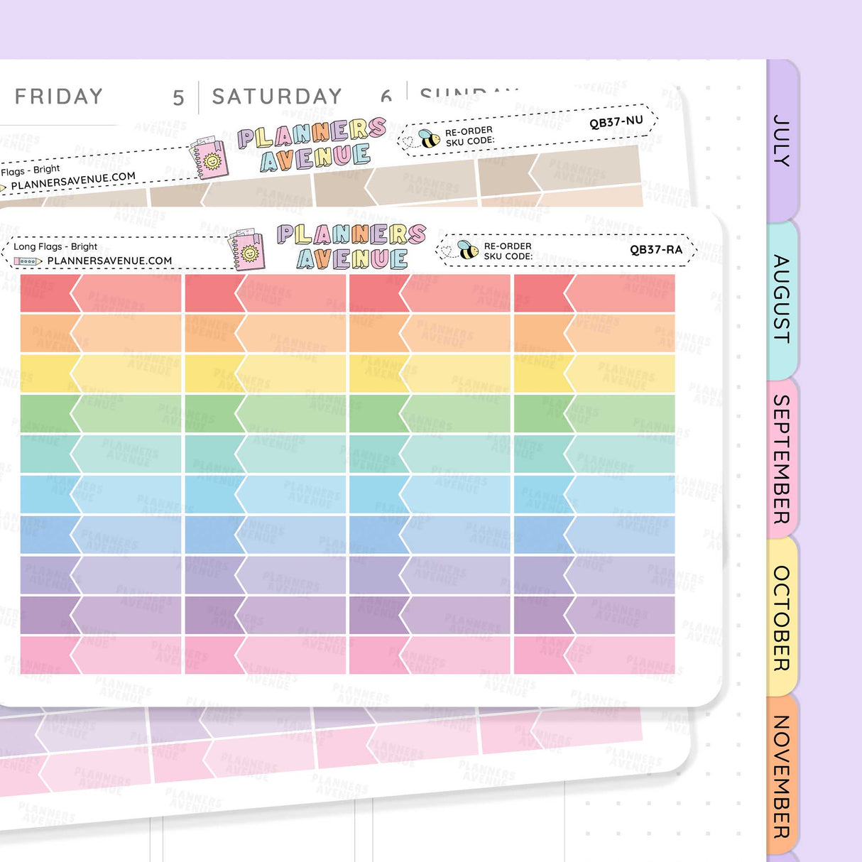 Long Flag Planner Stickers