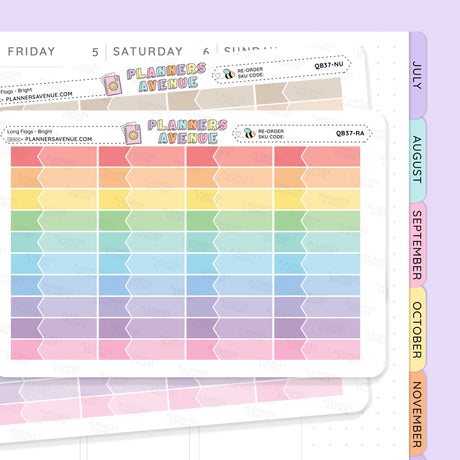 Long Flag Planner Stickers