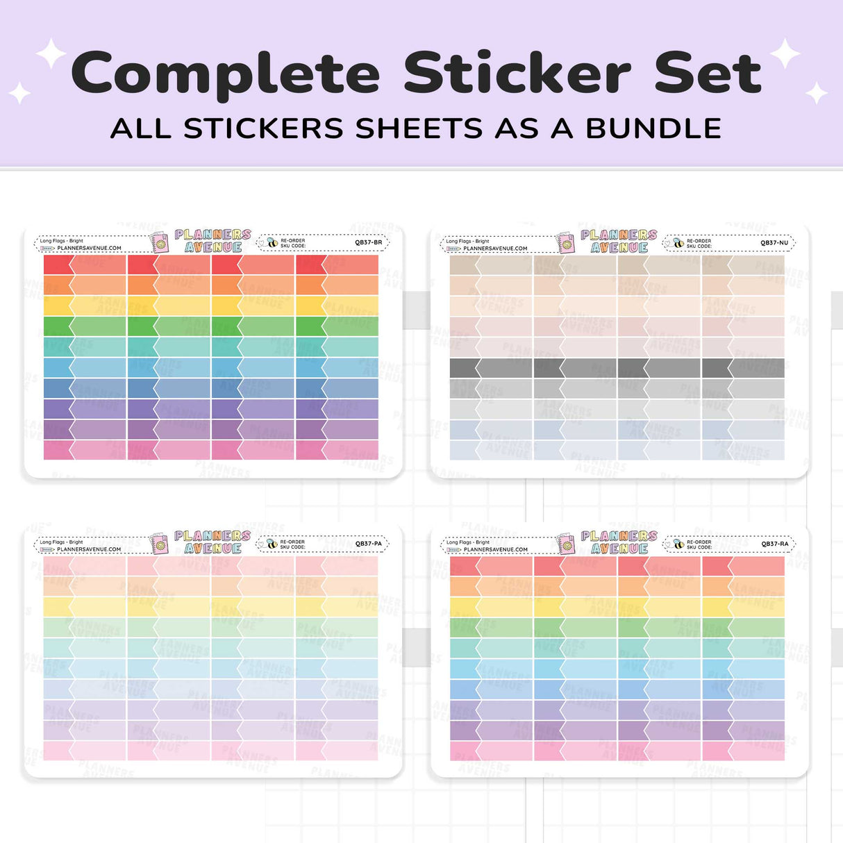 Long Flag Planner Stickers