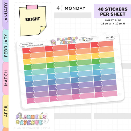 Long Flag Planner Stickers