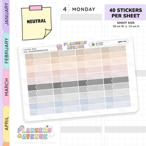 Long Flag Planner Stickers